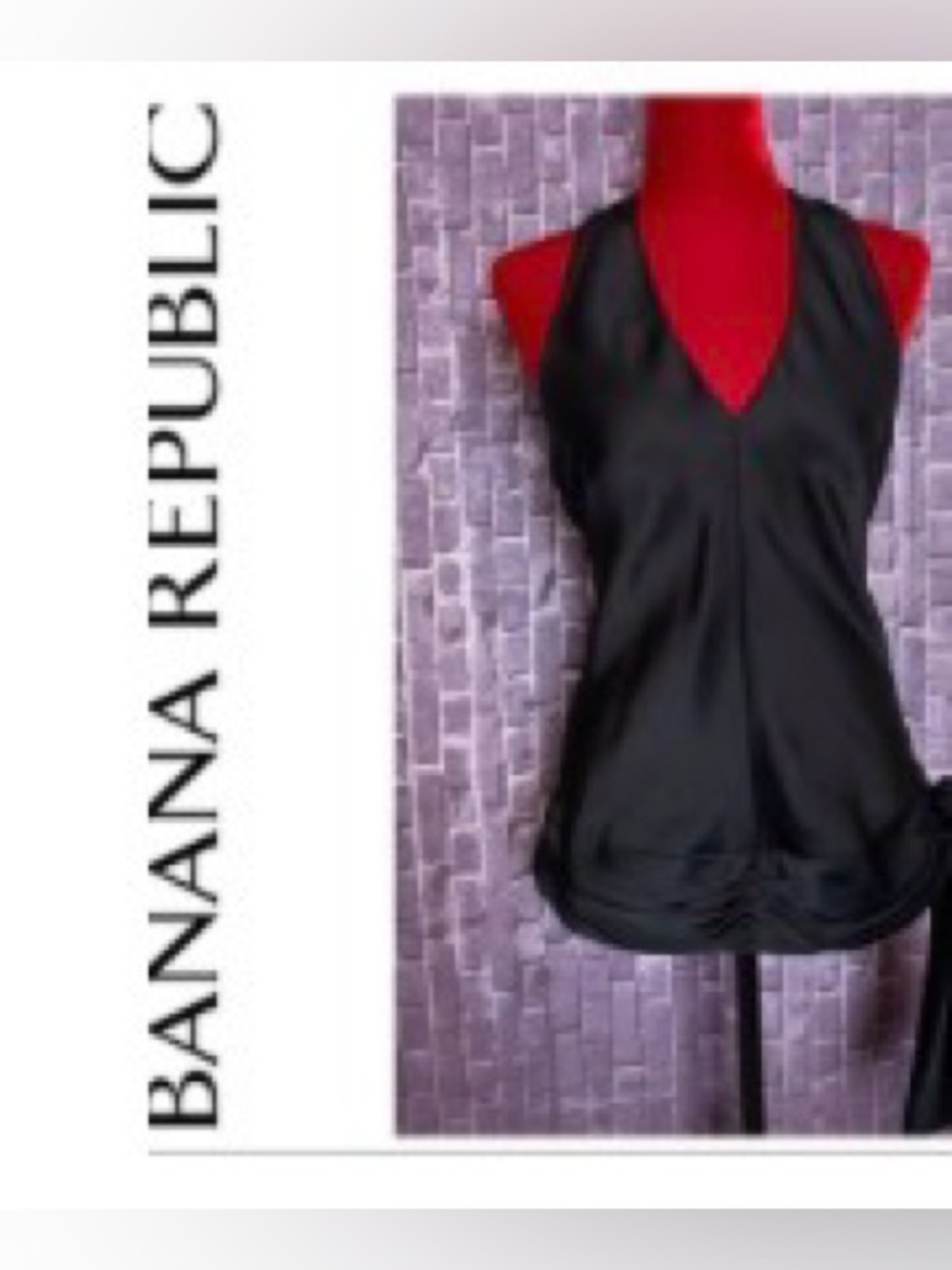 Banana Republic Black Silk Halter Top, M